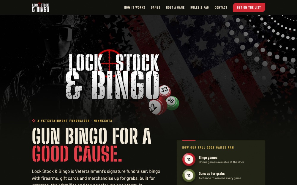 The Lock Stock & Bingo homepage